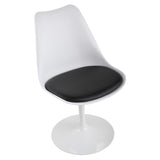 ZUN Swivel Tulip Side Chair for Kitchen and Dining Room Bar with Cushioned Seat and Curved Backrest, W2181P154908