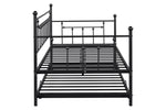 ZUN Metal Twin Daybed with Trundle/ Heavy-duty Sturdy Metal/ Noise Reduced/ Trundle for Flexible Space/ W42752470
