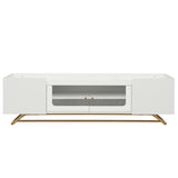 ZUN ON-TREND Sleek Design TV Stand with Fluted Glass, Contemporary Entertainment Center for TVs Up to WF314501AAK