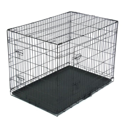 ZUN 42" Pet Kennel Cat Dog Folding Steel Crate Animal Playpen Wire Metal 14942781