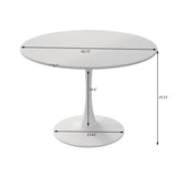 ZUN 42"Modern Round Dining Table with Round MDF Table Top,Metal Base Dining Table, End Table Leisure W75753896