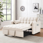 ZUN Modern Velvet Loveseat Futon Sofa Couch w/Pullout Bed,Small Love Seat Lounge Sofa w/Reclining W1359132417