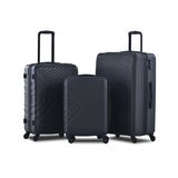 ZUN 3 Piece Luggage Sets ABS Lightweight Suitcase with Two Hooks, Spinner Wheels, TSA Lock, W28442442