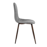 ZUN Set of 4 Scandinavian velvet chairs -light grey W131470750
