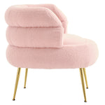 ZUN FCH Teddy Fleece Indoor Armchair With Pedals Pink 46971122