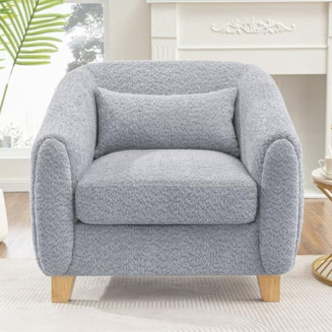 ZUN Arm Chair, soft as bread with 4 metal feet W2272142122