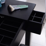 ZUN Accent Vanity Table with Flip-Top Mirror and 2 Drawers, Jewelry Storage for Women Dressing,Black W76091681