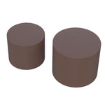 ZUN MDF Nesting table Set of 2 Rround Side Table Brown W87669496