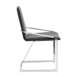 ZUN ACME Zlatan Side Chair, Gray Velvet & Chrome Finish DN02235