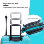 ZUN 3 Piece Luggage Sets ABS Lightweight Suitcase with Two Hooks, Spinner Wheels, TSA Lock, W284102007