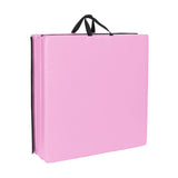 ZUN 6'x2'x2" Tri-fold Gymnastics Yoga Mat with Hand Buckle Pink 03015881
