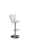 ZUN Adjustable Bar stool Gas lift Chair White Faux Leather Chrome Base metal frame Modern Stylish Set of HS00F1642-ID-AHD