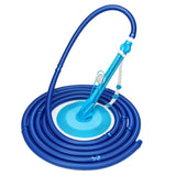 ZUN Auto Swimming Pool Cleaner with 10pcs Durable Hose Blue 13722070
