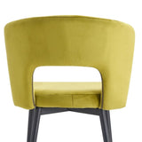 ZUN SET OF 2 Cloth armless Yellow Fashion fabric stool, Counter Height Modern Velvet backrest Fabric bar W2118P143549