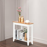 ZUN [ x 60 x 61cm] Simple and Irregular Sofa Table Light Walnut Color White 82659050