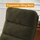 ZUN Modern Teddy Gliding Rocking Chair with High Back, Retractable Footrest, and Adjustable Back Angle W2012137614