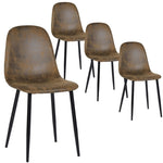 ZUN Set of 4 Scandinavian velvet chairs -Suede brown W1314140341