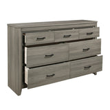 ZUN Dark Gray Finish Transitional Look 1pc Dresser of 7 Drawers Industrial Rustic Modern Style Bedroom B011101877
