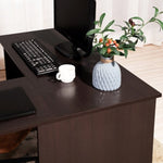 ZUN 39.4" W x 47.2" D Corner Computer Desk L-Shaped Home Office Workstation Writing Study Table with 2 W131470738