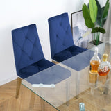 ZUN Modern luxury home furniture dinning room chairs chrome legs Blue velvet fabric dining chairs W21037588