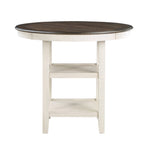ZUN Brown and Antique White Finish 1pc Counter Height Table with 2x Display Shelves Transitional Style B01155789