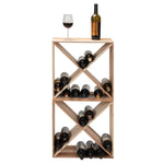 ZUN Set of 2 24 Bottle Wine Rack, Wine Storage Cube for Bar Kitchen Cellar, Wood Crate in Natural W2181P147514