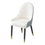 ZUN Dining Chair with PU Leather white green solid wood metal legs W50960342