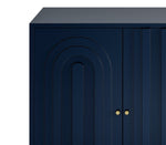 ZUN Modern Blue Lacquered 4 Door Wooden Cabinet Sideboard Buffet Server Cabinet Storage Cabinet, for W1435133313