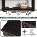 ZUN 63" Pine Wood Console Table with 4 Drawers and 1 Bottom Shelf for Entryway Hallway Easy Assembly 63 W120246639