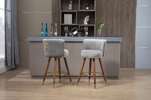 ZUN COOLMORE Counter Height Bar Stools Set 2 for Kitchen Counter Solid Wood Legs with a fixed height W153968290