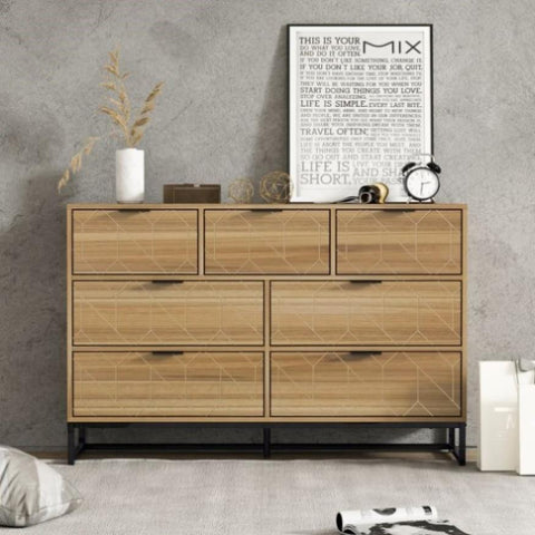 ZUN Modern 7 Drawer Dresser Wood Cabinet W68858683