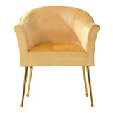 ZUN Velvet Accent Chair with Wood Frame, Modern Armchair Club Leisure Chair with Gold Metal Legs, Single W68058563