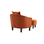 ZUN COOLMORE Accent with Ottoman, Mid Century Modern Barrel Upholstered Club Tub Round Arms W153990740