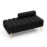 ZUN 53.2" Width Modern End of Bed Sherpa Fabric Upholstered 2 Seater Sofa Couch Entryway Ottoman W1117110368