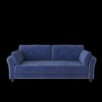 ZUN 2067 Sofa Armrest with Nail Head Trim Backrest with Buttons Includes Two Pillows 79" Blue Velvet W127846490