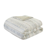ZUN 5 Piece Printed Seersucker Comforter Set with Throw Pillows B035128860