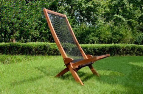 ZUN folding roping wood chair W55622287