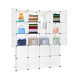 ZUN 20 Cube Organizer Stackable Plastic Cube Storage Shelves Design Multifunctional Modular Closet 05058128