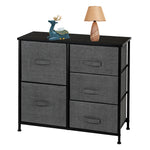 ZUN Dresser Organizer With 5 Drawers, Fabric Dresser Tower For Bedroom, Hallway, Entryway, Closets, Grey 46915679