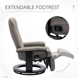 ZUN Faux Leather Manual Recliner,Adjustable Swivel Lounge Chair with Footrest,Can Rotate 360 W1733102602