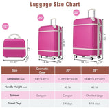 ZUN Hardshell Luggage Sets 3 Pieces 20"+28" Luggages and Cosmetic Case Spinner Suitcase with TSA Lock PP312781AAH