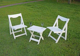 ZUN HIPS Foldable Small Table and Chair Set with 2 Chairs and Rectangular Table White W1209107731