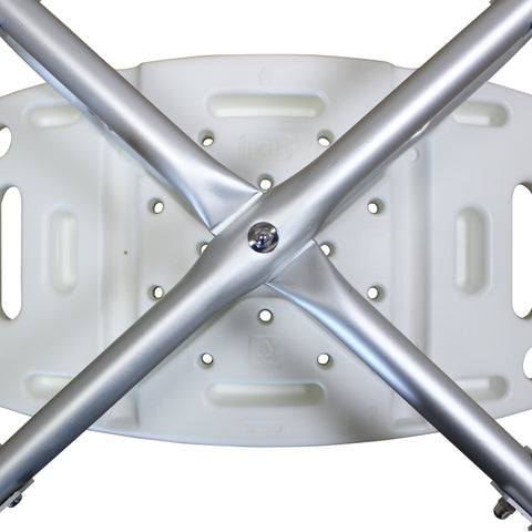 ZUN Medical Bathroom Safety Shower Tub Heavy Duty Aluminium Alloy Bath Chair Bench White 59860305
