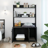 ZUN Large Cat Litter Box Enclosure Shelf Storage, Hidden Cat Washroom Furniture, Wooden Cat House W578125522