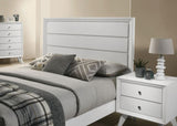 ZUN Contemporary White Color 1pc Nightstand Bedroom Furniture Solid wood Wave Texture 2-Drawers Bedside B011P162627