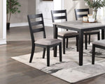 ZUN Natural Simple Wooden Table Top 7pc Dining Set Dining Room Furniture Ladder back Side Chairs Cushion B01146564