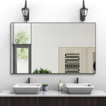 ZUN 60"x36" Oversized Modern Rectangle Bathroom Mirror with Balck Frame Decorative Large Wall Mirrors W70881126