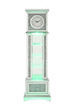 ZUN ACME Noralie GRANDFATHER CLOCK W/LED Mirrored & Faux Diamonds AC00348