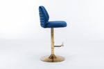 ZUN Swivel Bars Chair Set of 2 Modern Adjustable Counter Height Bars, Velvet Upholstered W72854353