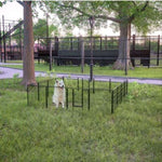 ZUN 32" Outdoor Fence Heavy Duty Dog Pens 16 Panels Temporary Pet Playpen with Doors 71884003
